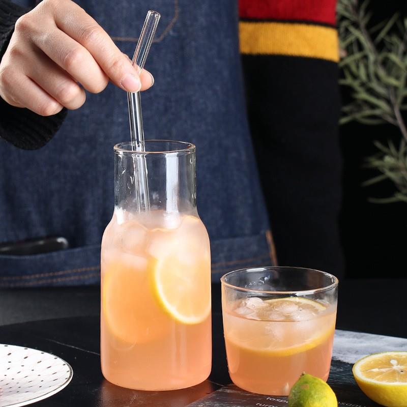 高硼硅玻璃一人饮凉水壶一壶一杯透明玻璃小容量冷水壶果汁壶