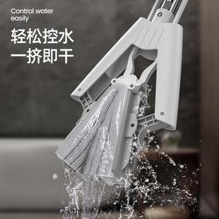 挤水胶棉地拖墩布 免手洗海绵拖把懒人家用一拖净吸水对折式