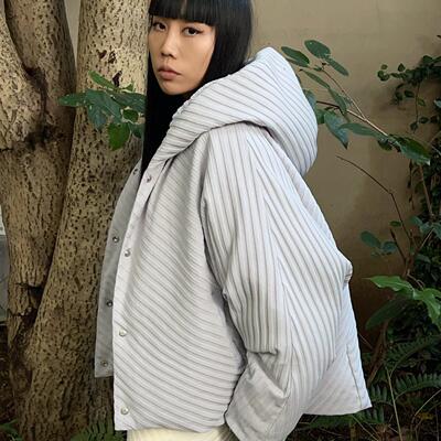 觉织羊毛几何连帽衫时尚百搭