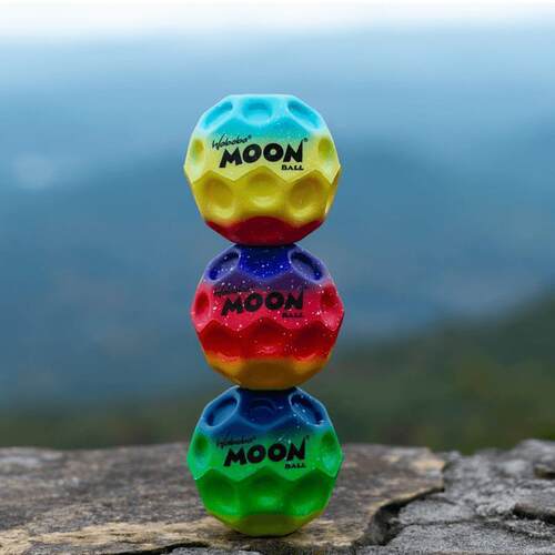 户外运动露营MoonBall飞月球石彩虹高弹力球成人儿童玩具