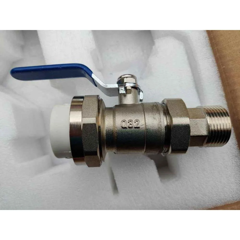 金德地暖分水器进回水过滤球阀阀门套阀32PPR一体阀一寸全铜新品