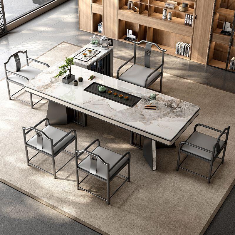 岩板轻奢茶桌客厅阳台茶台桌椅组合简约办公室泡茶家用一体茶台