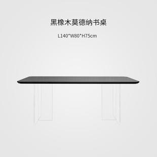 .亚克力悬浮书桌轻奢现代家用设计师小户型轻奢电脑办公桌写字台