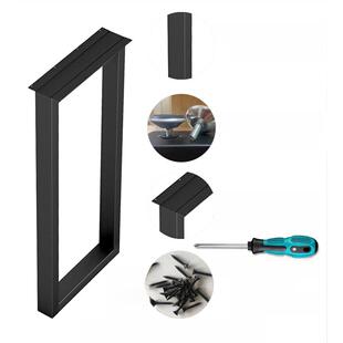 桌脚支架不锈钢架方形吧台腿支撑柱家用定制铁艺书桌电脑桌餐桌腿