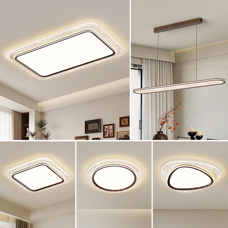 胡桃木中古风客厅吸顶灯2025新款全光谱护眼新中式覆古卧室吸顶灯