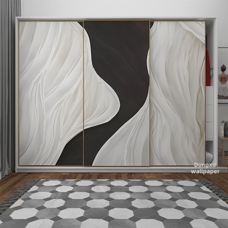 衣柜门贴纸玄关抽象装饰卧室客厅柜子玻璃门移门翻新自粘改造贴画