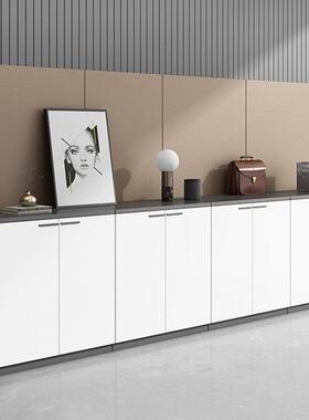 办公室文件柜白色长条储物电视柜矮柜落地柜子墙边隔断收纳柜文绮