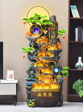 招财流水摆件客厅循环水鱼缸景观公司假山喷泉风水轮生财落地装饰