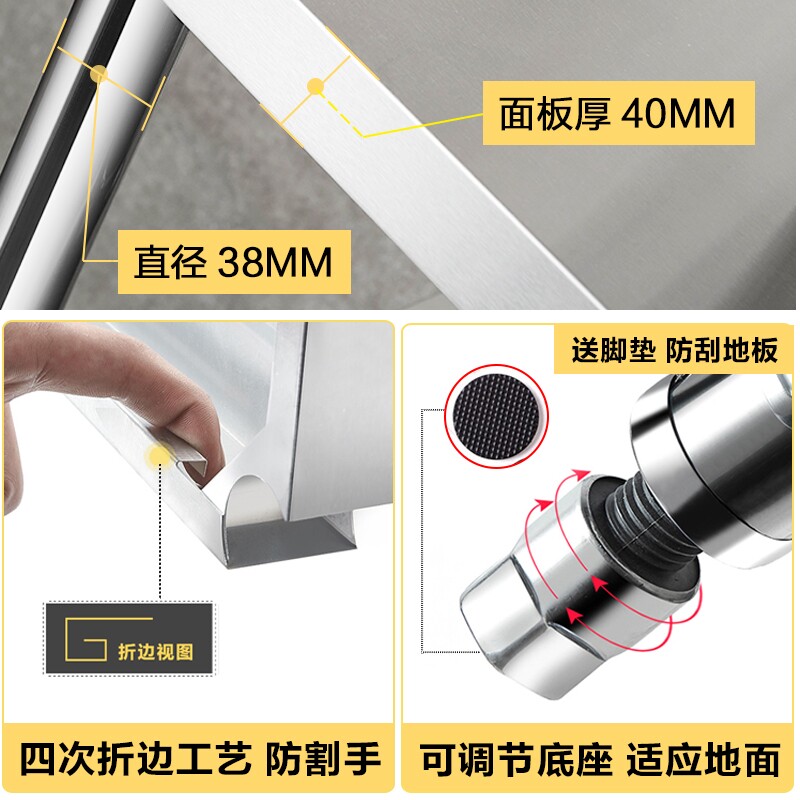 两层不锈钢加厚收纳架落地烤箱微波炉双层置物架厨房2层简易二层