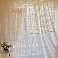 贝尔蒂 法式复古风格蕾丝纱帘梦幻清新窗帘客厅阳台透光高端窗纱