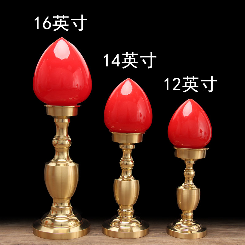 铜财神灯电蜡烛灯关公灯插电莲花灯LED佛前供灯长明灯 供佛灯家用