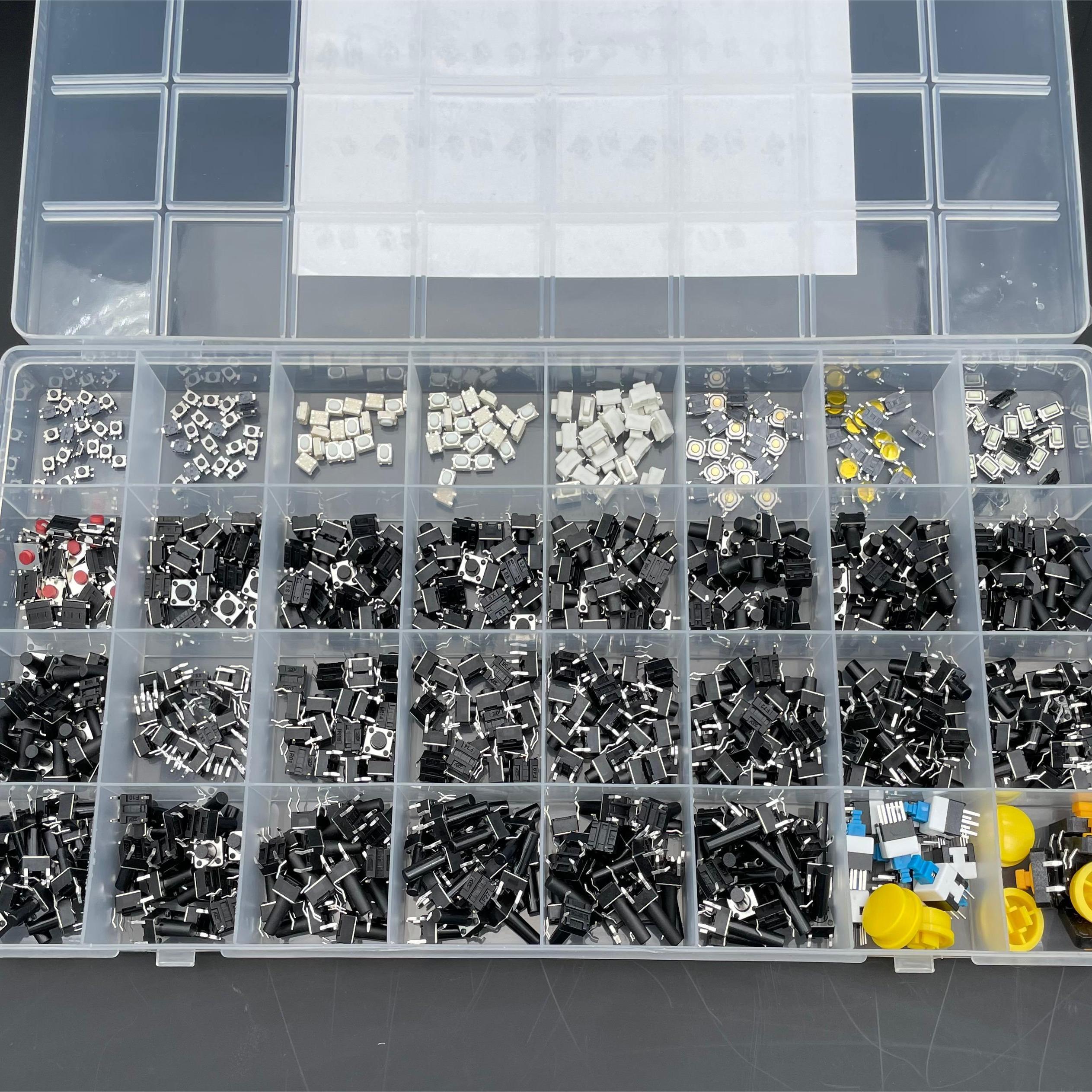 32种规格按键开关混合汽车遥控轻触按钮开关套件包盒贴片 620PCS