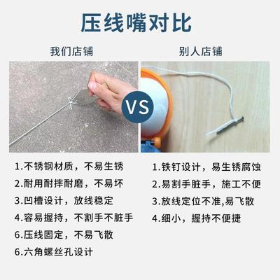 不锈钢墨斗压线嘴木工专用工地放线墨斗木斗划线定位建筑工具配件