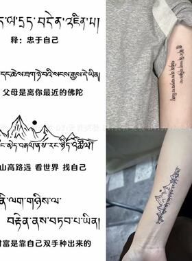藏文草本纹身贴半永久防水梵文