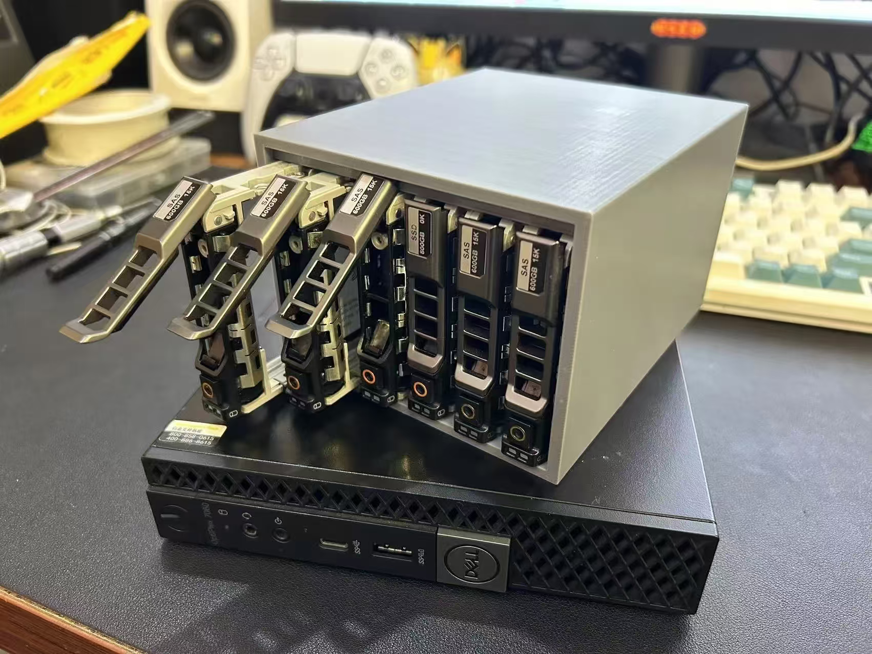 2.5寸6盘位硬盘笼 可装背板及戴尔托架 3D打印数码电子配件