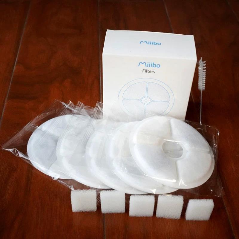 miiibo猫咪饮水机滤芯自动循环流动水泵猫狗宠物饮水器棉网片配件