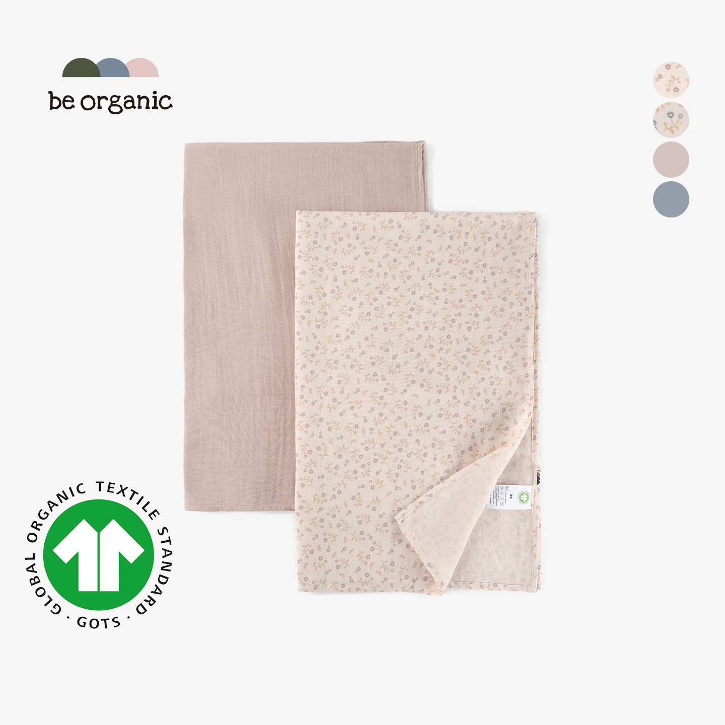 be organic【双层纱四季多用巾】有机棉婴幼儿童新款多用盖毯浴巾