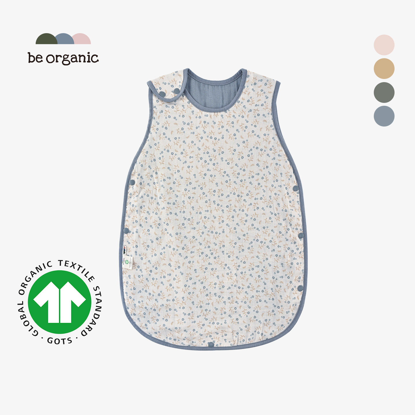 be organic【有机棉纱布睡袋】婴幼儿童宝宝四季通用防踢被新款