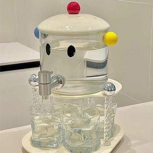 2024新款 高颜值 玻璃冷水壶带龙头大容量夏季 家用耐高温凉水壶套装