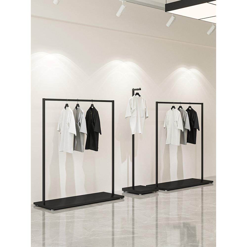 服装店展示架落地衣架组合铁艺黑色简约衣服陈列架专用女装店货架