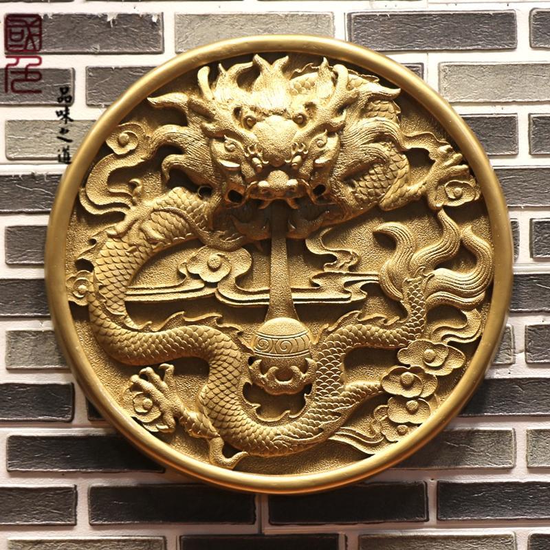 中式树脂立体浮雕祥龙壁饰背景墙玄关墙面装饰可室外建筑墙面民宿