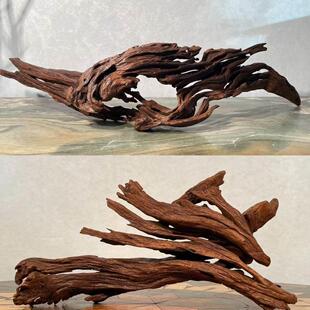 鱼缸造景沉木80-100cm大号大型拱桥型南美风飘枝躲避树桩摆件专用