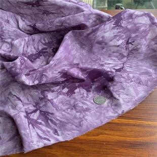 公司定制细纱舒服21支薴麻棉朦胧紮染薄不透亲肤夏天服装布料