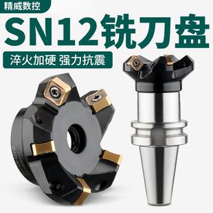 45度面铣刀盘开 粗快进给刀头SN12-50-22-4T双面八刃快进给铣刀盘