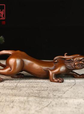 铜聚德 纯紫铜貔貅镇纸工艺品办公书房全铜手工艺术装饰礼品摆件