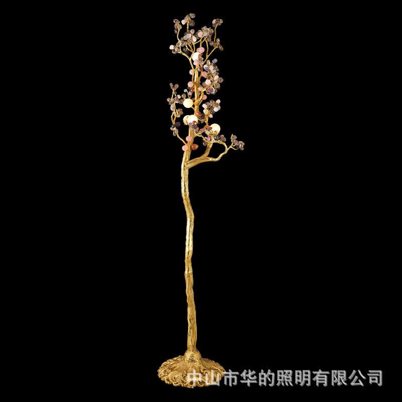 欧式轻奢陶瓷水晶装饰落地灯