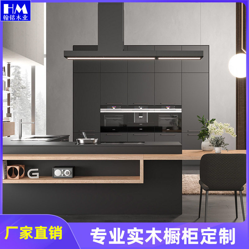 一体橱柜实木餐边酒柜定制安装