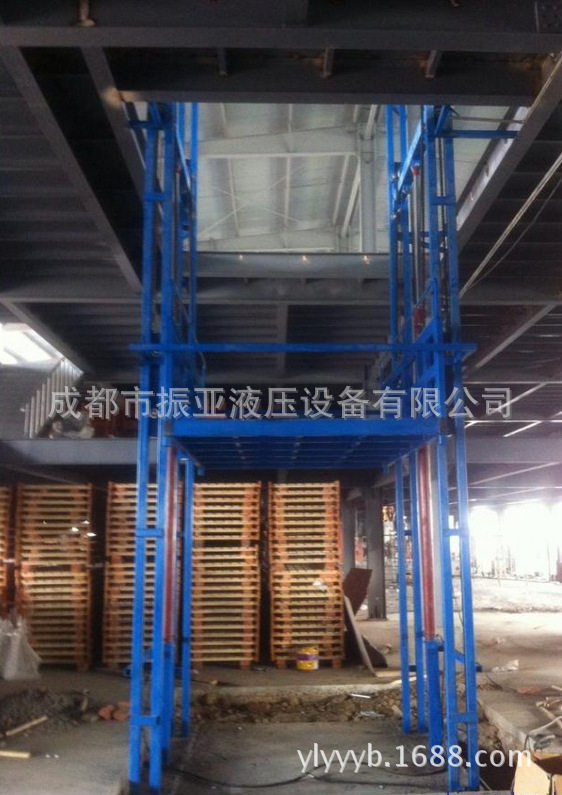 液压单油缸单轨道导轨式升降机钢丝绳全电动葫芦固定式升降货梯