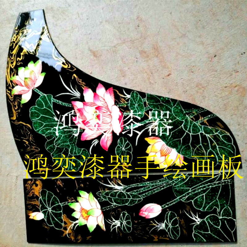 漆器手工彩绘漆画古筝木质琴配件花板标准尺寸全套画板设计定制做
