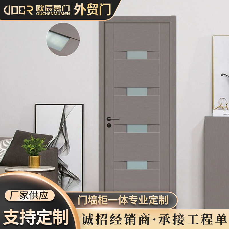 生态烤漆实木复合拼装玻璃门