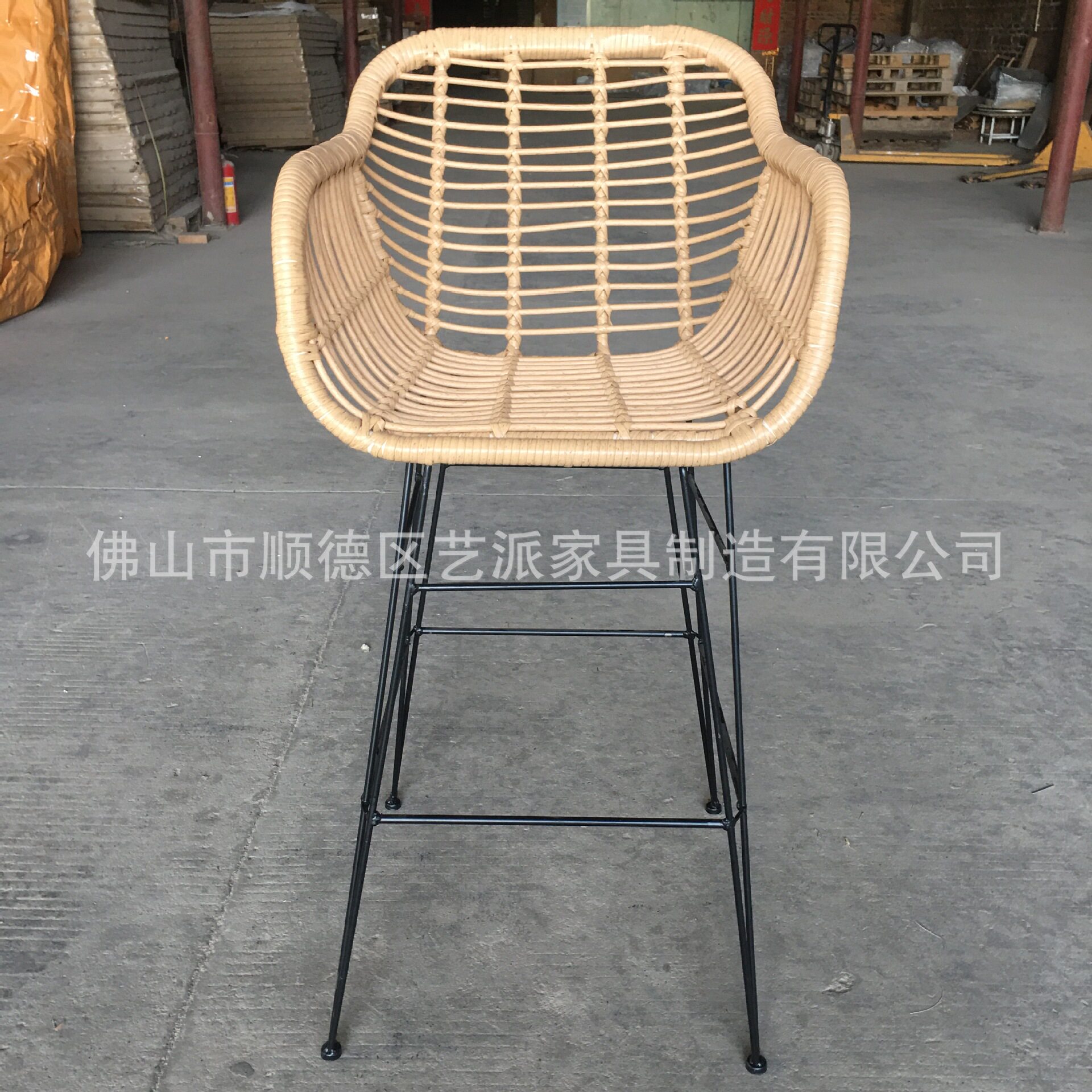 铁框架藤粗吧椅户外家具 休闲现代简约餐厅脚椅批发 餐桌椅组