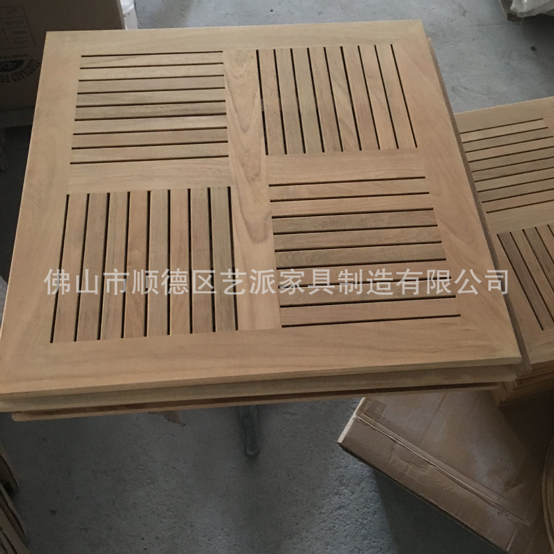 柚木台面餐桌实木桌户外现代简约家具休闲桌面餐厅家具2