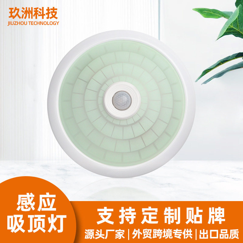 感应灯人体感应灯圆形感应led吸顶灯红外线灯感应灯车库灯过道灯