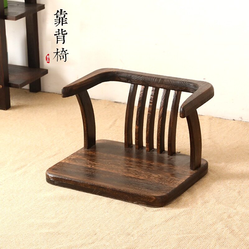 中式实木超矮靠背椅子床上抗凳子榻榻米飘窗椅无腿木椅茶室座椅矮