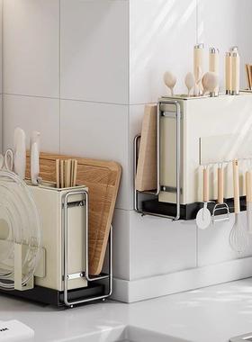 德国BORG厨房刀架置物架多功能菜刀放置筷子笼砧板架一体刀具收纳