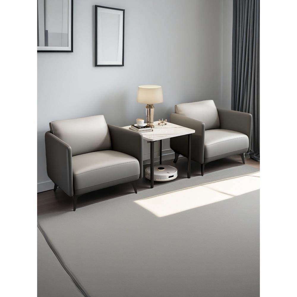 接待沙发咖啡桌组合公司商务接待区洽谈现代简约洽谈办公室单沙发