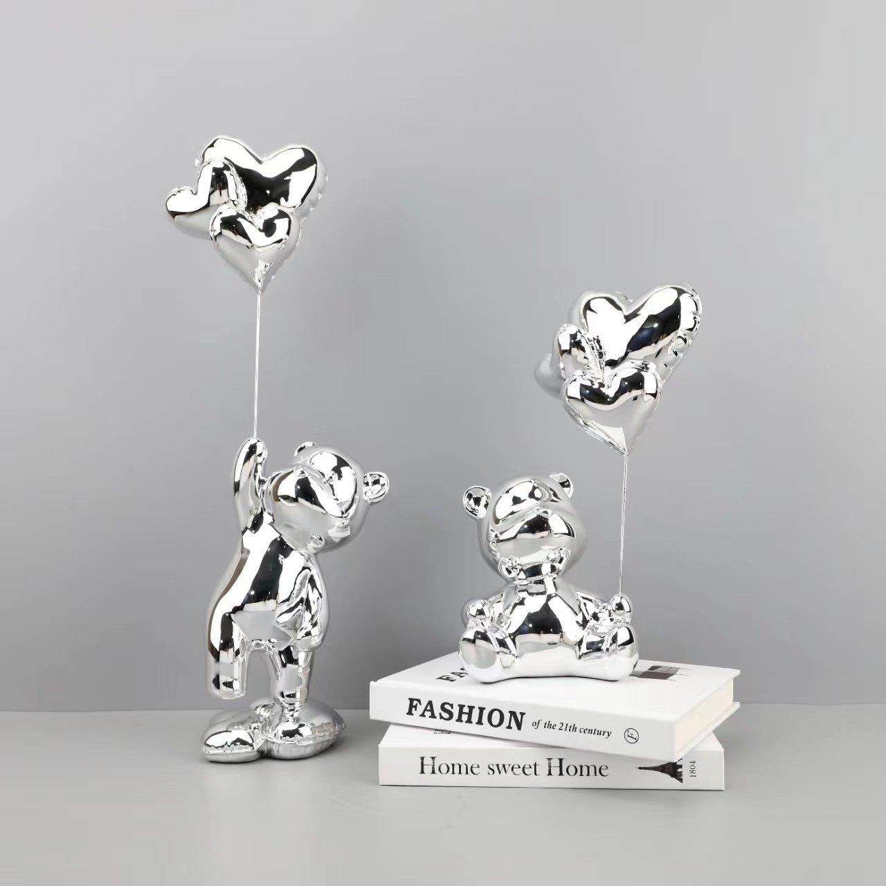 现代简约网红电镀气球爱心熊摆件玄关客厅样板间电视柜家居装饰品,家居饰品,装饰摆件,淘宝优惠券,粉丝福利购,淘宝优惠卷