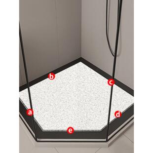 钻石形定制浴室丝质圆形地板垫与切割底部和透水淋浴房浴室防滑和