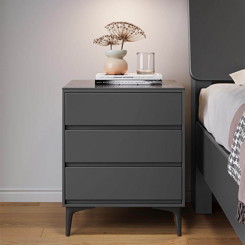 床头柜简约现代实木意式高款60三抽烤漆卧室带锁加大宽黑色储物柜,住宅家具,床头柜,淘宝优惠券,粉丝福利购,淘宝优惠卷