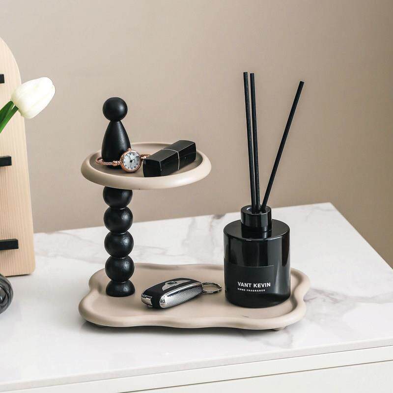 覆古入户创意香薰香水托 托盘置物架玄关收纳摆件钥匙手表卧室首