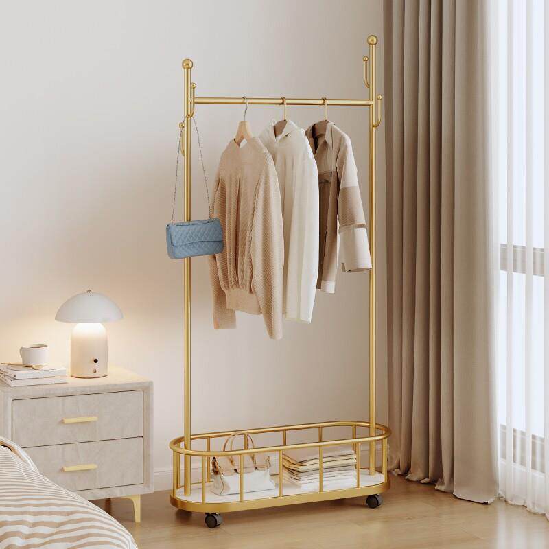 可移动衣帽架落地卧室家用多功能挂衣架房间衣架置物架一体晾衣架