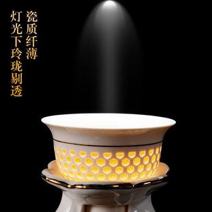 家用功夫茶壶茶杯整套陶瓷用品 懒人泡茶器全半自动玲珑茶具套装