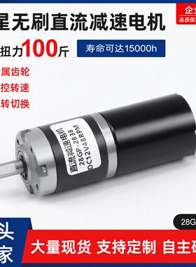 无刷直流减速电机2838行星齿轮12v24v可调低慢速微型电动机小马达