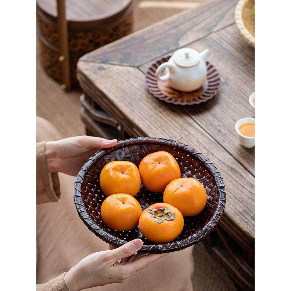 竹编簸箕家用单个圆形套装软竹筛子筐迷你桌面手工农家老式传统,特色手工艺,竹编/竹雕,淘宝优惠券,粉丝福利购,淘宝优惠卷