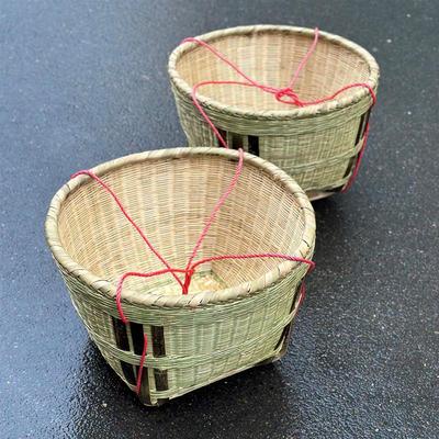大箩筐手工加固竹编框竹大箩篼收纳大竹筐子竹篓环保超市装饰储物