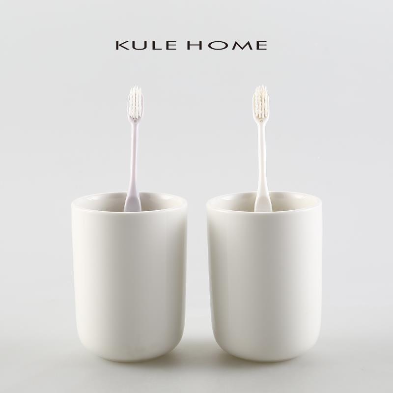 KULE HOME 陶瓷漱口杯高颜值简约刷牙杯创意轻奢家用洗漱杯情侣杯
